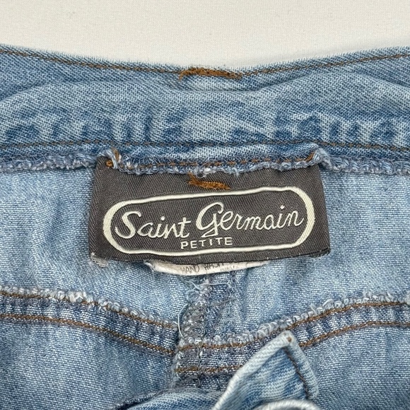 Saint Germain Boyfriend Mom Jeans Womens Sz L Light Blue High Rise Embroidered - Picture 3 of 14